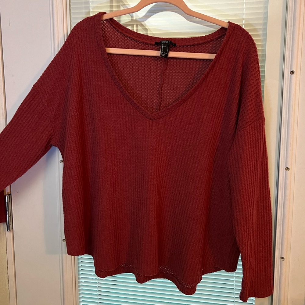 Waffle knit long sleeve